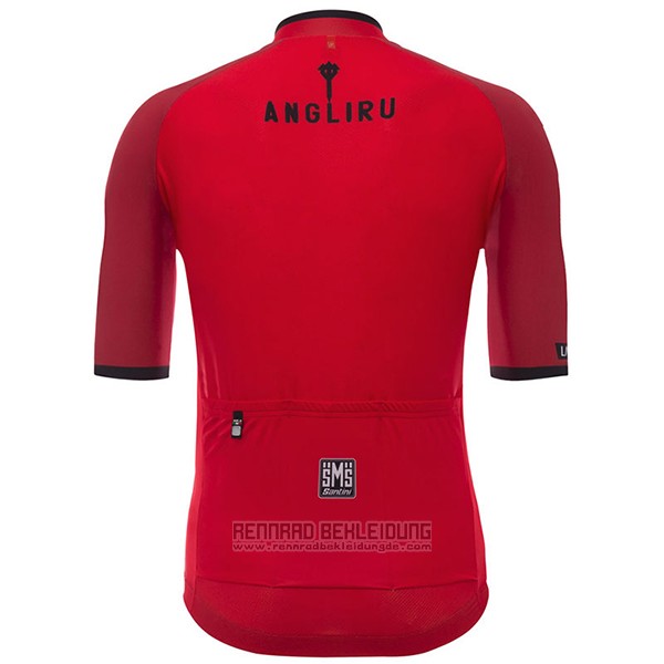 2017 Fahrradbekleidung Angliru Vuelta Espana Rot Trikot Kurzarm und Tragerhose - zum Schließen ins Bild klicken